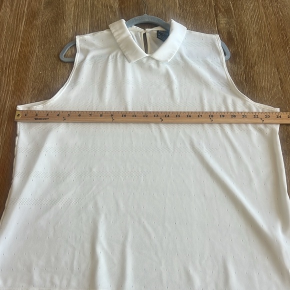 NIKE WMNS DRIFIT POLO GOLF SHIRT BLEND ACE SLEEVELESS COLLARED JAQUARD,WHITE XXL - Picture 10 of 13